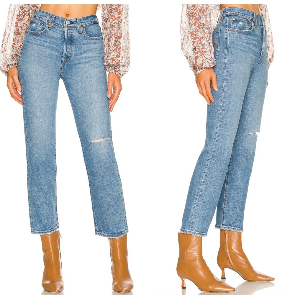 LEVI'S WEDGIE Straight Fit High Rise Cropped JEANS SIZE 31 NWT - Picture 14 of 15
